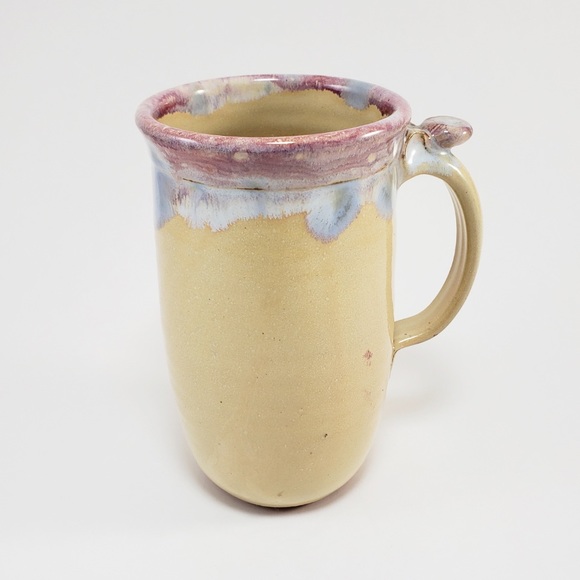 Handmade Terra-cotta Wheel Thrown Glazed Large Art Mug Signed Potternot Pottery - Picture 12 of 12